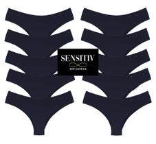 kit com 10 calcinhas tanga sensitiv sem costura corte laser original