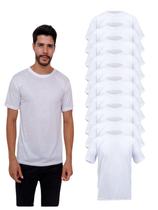 Kit Com 10 Camisetas Básica 100% Poliéster - Branca