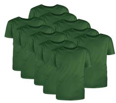 Kit com 10 Camisetas Básica Algodão Verde Bandeira Tamanho GG