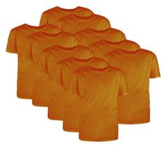 Kit com 10 Camisetas Básicas Algodão Mostarda Tamanho P