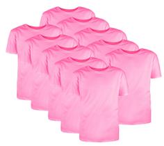 Kit com 10 Camisetas Básicas Algodão Rosa Tamanho P