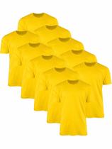 Kit Com 10 Camisetas Básicas Amarelas Poliéster - L2 Store