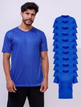 Kit Com 10 Camisetas Lisas Básicas Azul Royal