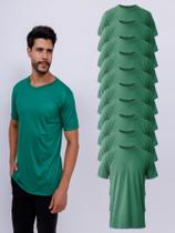 Kit Com 10 Camisetas Lisas Básicas Verde Bandeira