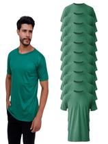 Kit Com 10 Camisetas Lisas Básicas Verde Bandeira Kit Com 10 Camisetas Lisas Básicas Verde Bandeira