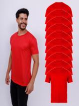 Kit Com 10 Camisetas Masculinas 100% Poliéster - Vermelha