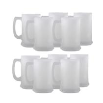 Kit Com 10 Canecas Para Chopp Ou Cerveja Com Vidro Jateado Fosca Para Bar Restaurante 300ml De Alta Resistencia Kit Com 10 Canecas Para Chopp Ou Cerveja Com Vidro Jateado Fosca Para Bar Restaurante 300ml De Alta Resistencia