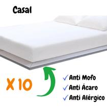 Kit com 10 Capa Protetora Colchão de Casal Anti Alérgico