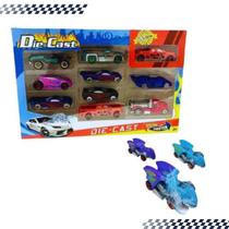 Kit com 10 Carrinhos que Mudam de Cor Plástico e Metal