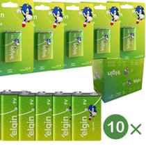 Kit com 10 cartelas de baterias 9v alcalina c/1 ht01 82158