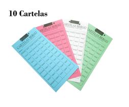 Kit Com 10 Cartelas De Rifa Com 100 Nomes - Coloridas