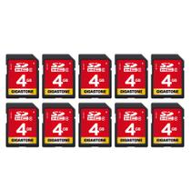 Kit com 10 Cartões SD Gigastone 4GB SDHC Classe 4