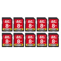 Kit com 10 Cartões SD Gigastone 8GB - UHS-I U1 Classe 10 SDHC