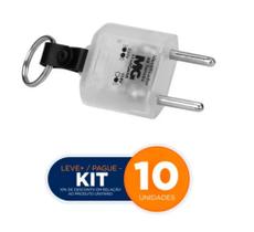 Kit com 10 Chaveiros Tomada Identificador Tensão Voltagem 110/220v