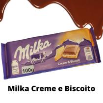Kit com 10 Chocolate milka Creme e Biscoito 100g