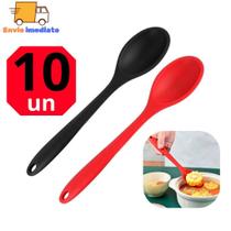 kit com 10 Colheres de Silicone Redonda de 26,8cm Para Arroz Maionese Farofa Utensílios de Cozinha kit com 10 Colheres de Silicone Redonda de 26,8cm Para Arroz Maionese Farofa Utensílios de Cozinha