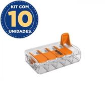 Kit Com 10 Conector De Emenda 5 Polos 1,0A 6,0mm 41a 221-615 Wago