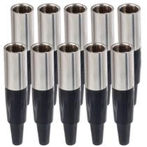 Kit com 10 Conector Mini PLug XLR Macho