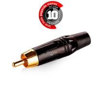 Kit com 10 Conector RCA Linha Gold - Preto - Cirilo Cabos Kit com 10 Conector RCA Linha Gold - Preto - Cirilo Cabos