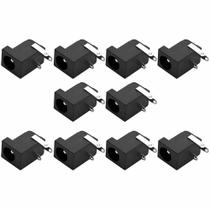 Kit Com 10 Conectores Dc Jack P4 Fêmea 2,1mm Para Placa Pci
