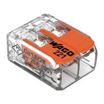 Kit com 10 conectores de emenda 2 polos (221) 4mm 32a - wago