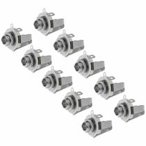 Kit Com 10 Conectores Jack P10 Estereo Para Guitarra Contra Baixo 1/4"