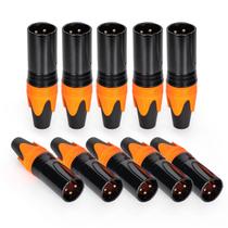 Kit com 10 Conectores Xlr Macho Linha Profissional Laranja Kit com 10 Conectores Xlr Macho Linha Profissional Laranja