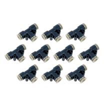 Kit Com 10 Conexões Engate Rápido Pneumática União Em Te Mangueira 8mm Werk Shott Kit Com 10 Conexões Engate Rápido Pneumática União Em Te Mangueira 8mm Werk Shott