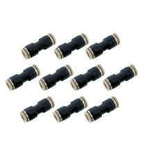 Kit Com 10 Conexões Engate Rápido Pneumática União Reta Mangueira 6mm Werk Schott