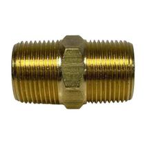 KIT com 10 Conexões Niple Duplo Latão Rosca 1/2 Npt