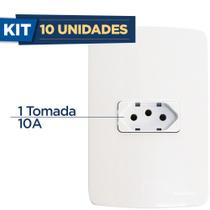 Kit Com 10 Conjunto 2x4 Tomada 10A B3 Branco Margirius