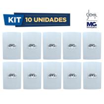 Kit com 10 Conjunto Tomada 4x2 Alto Brilho 20a Sleek Margirius Kit com 10 Conjunto Tomada 4x2 Alto Brilho 20a Sleek Margirius