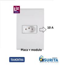 kit com 10 Conjuntos de 1 Tomada Liz 10A 250V (2P+T) 4x2 branco Tramontina kit com 10 Conjuntos de 1 Tomada Liz 10A 250V (2P+T) 4x2 branco Tramontina