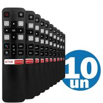 Kit Com 10 Controle Remoto compatível com Android Tv Smart Tcl GloboPlay Netflix Atacado
