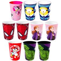 Kit com 10 Copos 320ml Infantil Personagens para base de Ovo de Páscoa