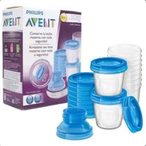 Kit com 10 Copos para Armazenamento Leite Materno com Tampa SCF618/10 - Philips Avent