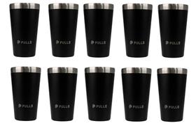 Kit com 10 Copos Térmicos Pullo Fun 480ML Preto