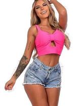 Kit Com 10 Cropped De Suplex Modinha Cores e Modelos Variados