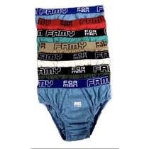 Kit com 10 cuecas adulto em algodão com elástico exposto (modelo slip).