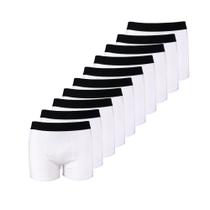 Kit com 10 Cuecas Boxer Box Try Basics Algodão Cotton Lisa Básica Casual Moda Masculina