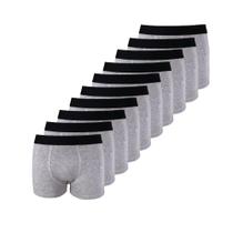 Kit com 10 Cuecas Boxer Box Try Basics Algodão Cotton Lisa Básica Casual Moda Masculina
