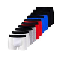 Kit com 10 Cuecas Boxer Box Try Basics Algodão Cotton Lisa Básica Casual Moda Masculina