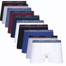 Kit Com 10 Cuecas Boxer Cotton Confort Lupo