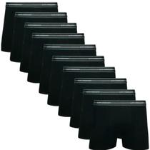Kit com 10 Cuecas Boxer Lupo Preta Com Elastano Cos Estampado