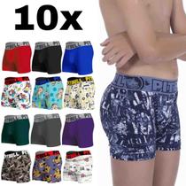 Kit Com 10 Cuecas INFANTIL Kids Masculina Boxer Pitbull Atacado