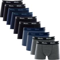 Kit Com 10 Cuecas Lisa Boxer Box Básica Kids Mash Infantil Juvenil Em Algodão Cotton