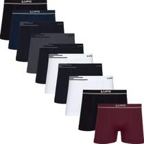 Kit Com 10 Cuecas Microfibra Masculino Boxer Box Original Lupo Básico Sem Costura Cores Básicas Kit Com 10 Cuecas Microfibra Masculino Boxer Box Original Lupo Básico Sem Costura Cores Básicas
