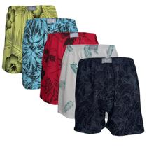 Kit Com 10 Cuecas Samba Canção Estampada Short de Dormir Pijama Masculino Algodão Calção de Ficar em Casa