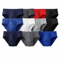 Kit com 10 Cuecas Slip em Algodão 30.1 Grosso e Resistente Cores Sortidas Kit com 10 Cuecas Slip em Algodão 30.1 Grosso e Resistente Cores Sortidas