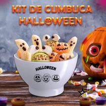 Kit com 10 cumbucas plastica personalizada halloween 700ml - buteco e decor